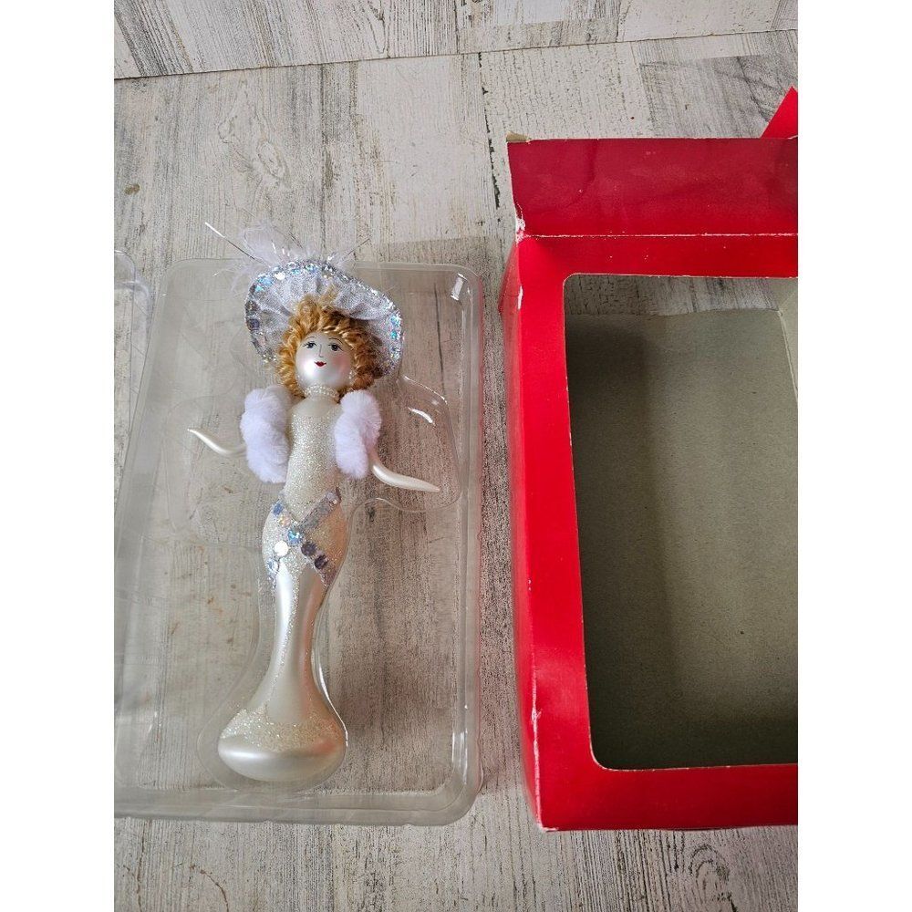 Vintage Italian fashion lady woman ornament‎ Xmas tree new silver